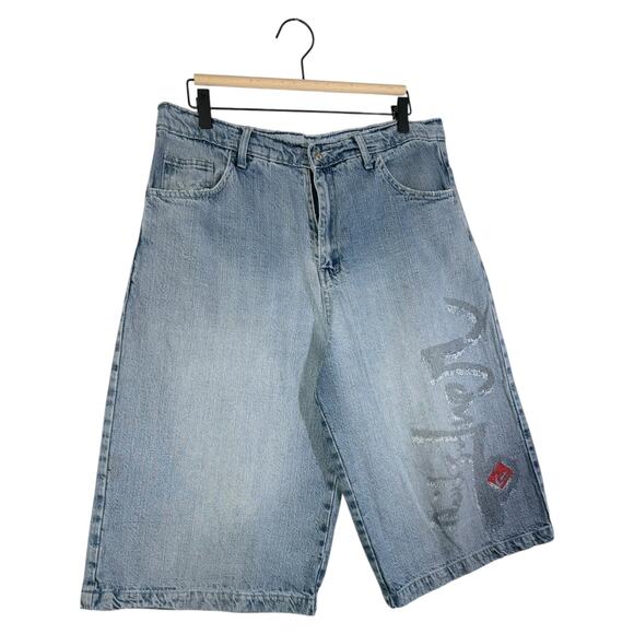 Vintage Straight Leg Printed Bermuda Denim Shorts 34 - Picture 4 of 7